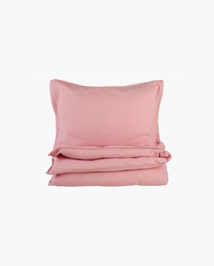 Kensington pussilakanasetti kreppipuuvillaa puuteriroosa