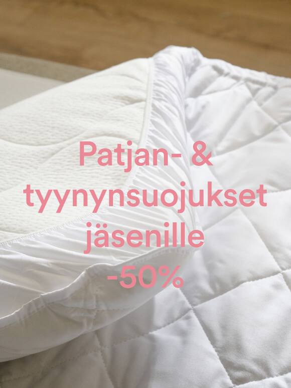 Patjan- & tyynynsuojukset j&auml;senille -50%
