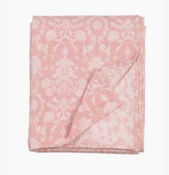 Flower Jacquard päiväpeitto roosa