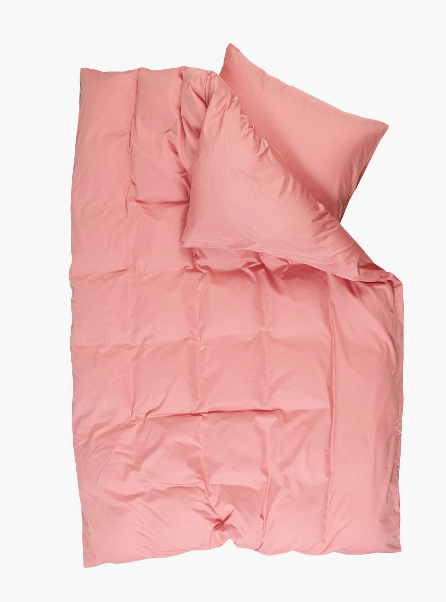 Eden stonewashed pussilakanasetti satiinipuuvillaa persikan roosa