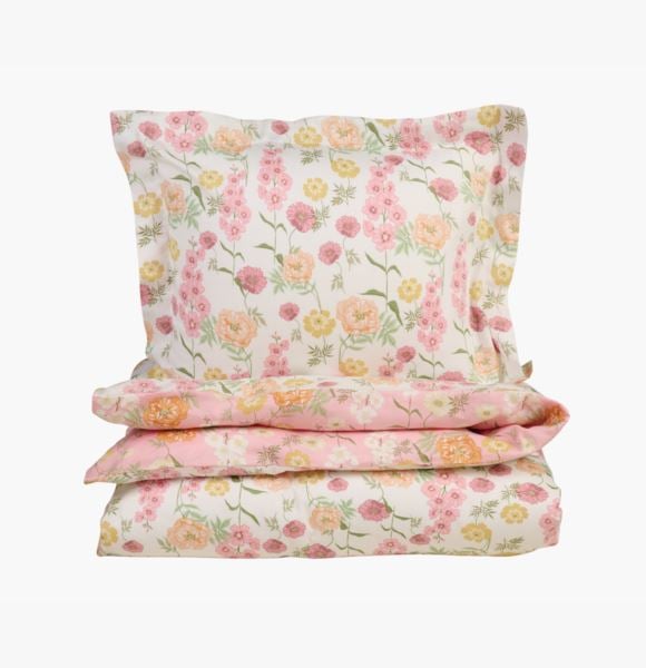 Birgitta Sunny pussilakanasetti satiinipuuvillaa moniväri/roosa