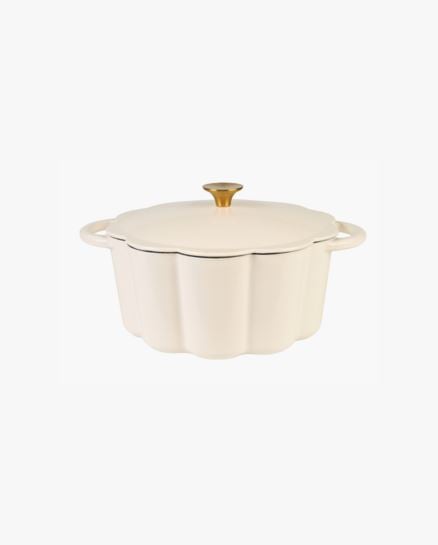 Flower valurautainen kattila py&ouml;re&auml; creme