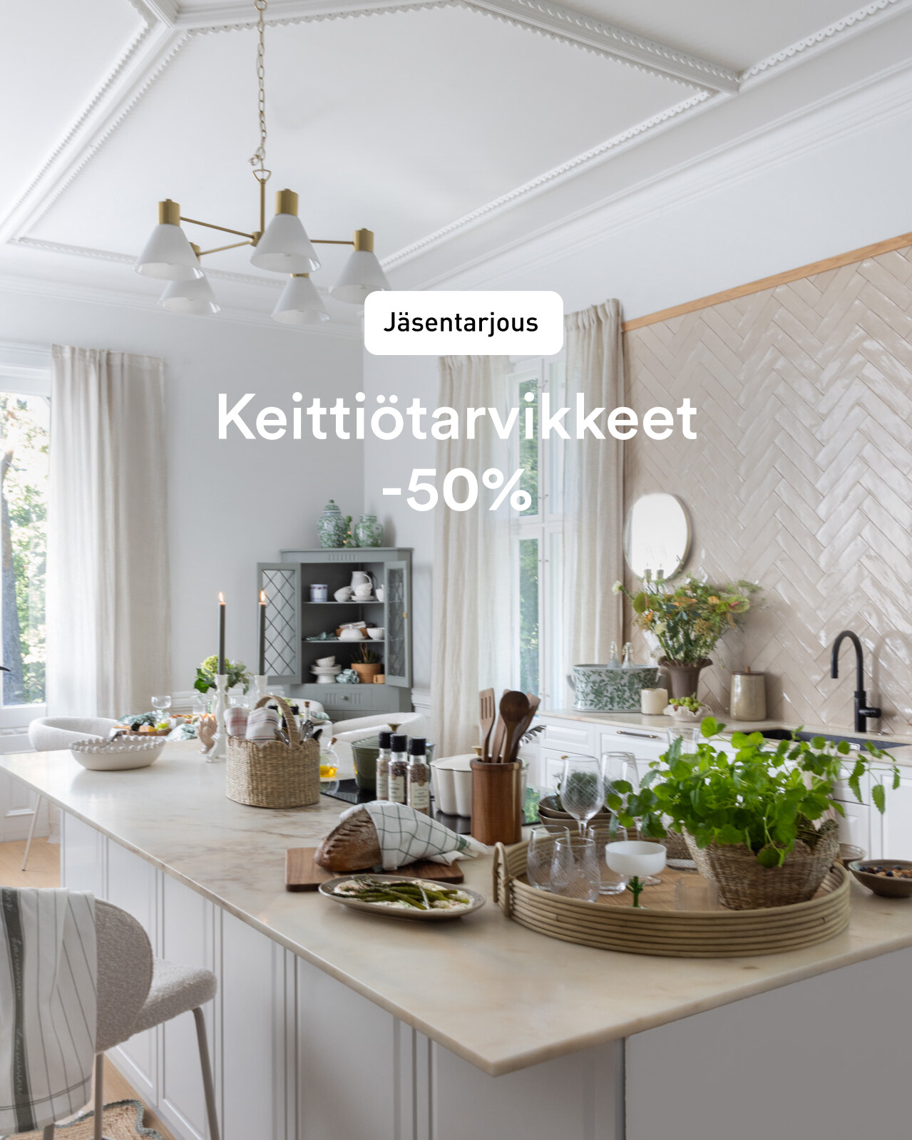 Keitti&ouml;tarvikkeet j&auml;senille -50%