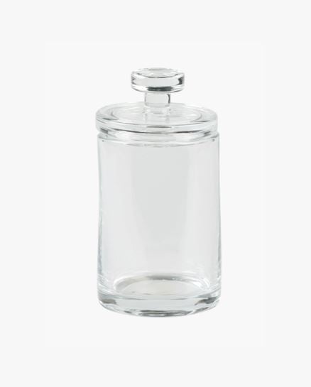 Lina lasipurkki kannella l&auml;pikuultava