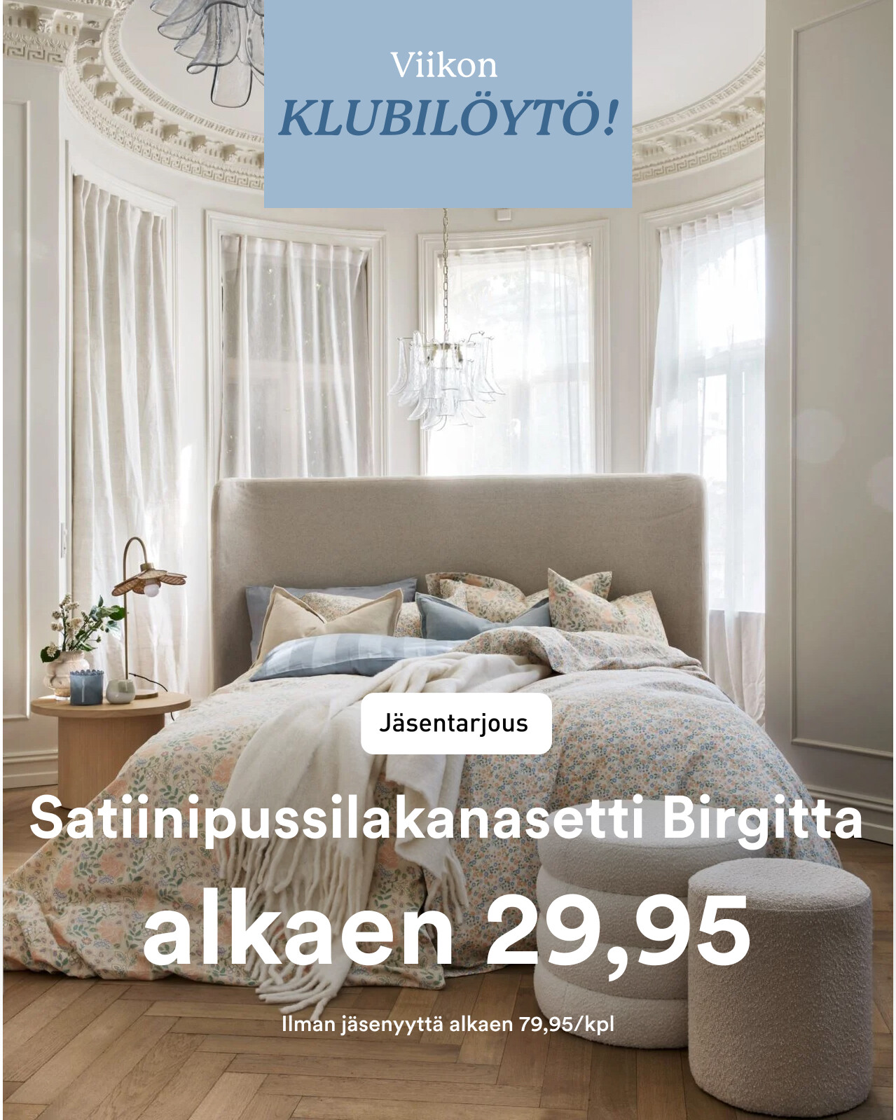 SUPER DEAL! Birgitta-pussilakanasetti j&auml;senille vain 29,95
