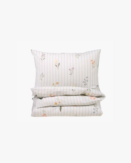 Happy stripe pussilakanasetti puuvillaa vaaleansininen