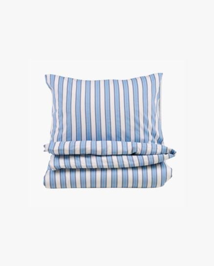 Navigare stripe pussilakanasetti puuvillaa sininen