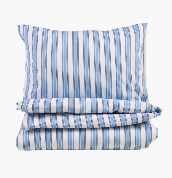 Navigare stripe pussilakanasetti puuvillaa sininen