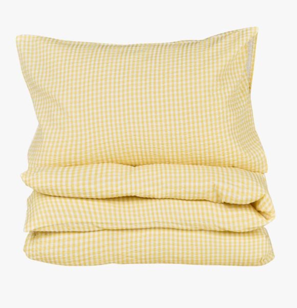 Hallie pussilakanasetti kreppipuuvillaa keltainen