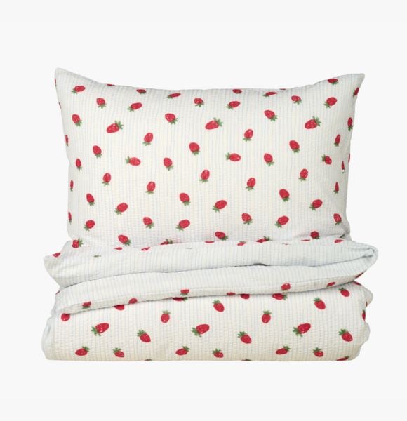 Fraises pussilakanasetti kreppipuuvillaa vaaleansininen