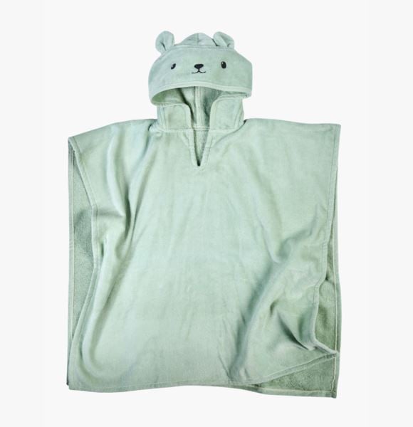 Bear poncho vaaleanvihreä