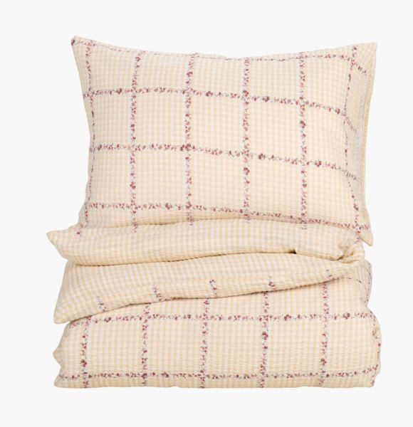 Emmie pussilakanasetti kreppipuuvillaa moniväri/keltainen