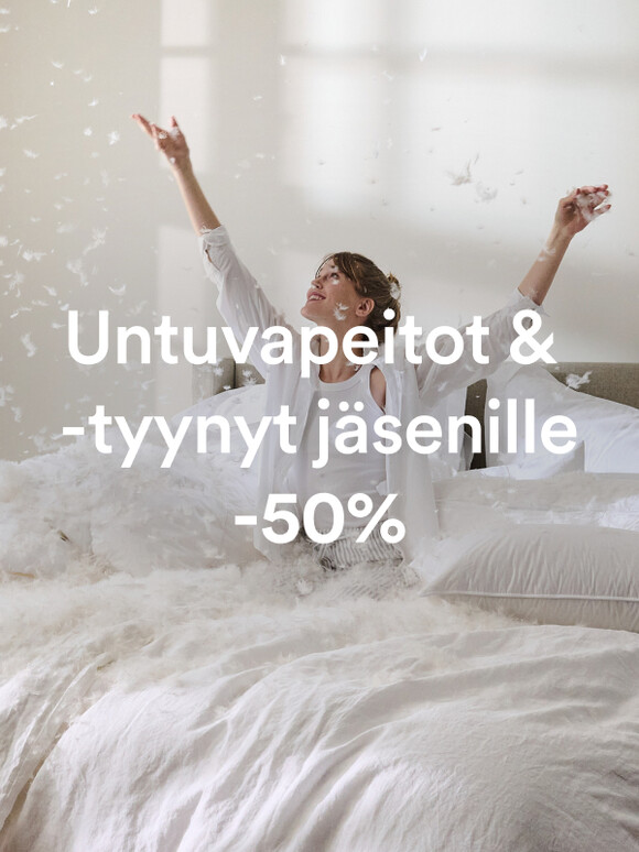 Untuvatyynyt ja -peitot j&auml;senille -50%