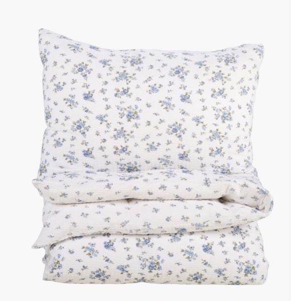 Belle Flower påslakanset i bäckebölja blå