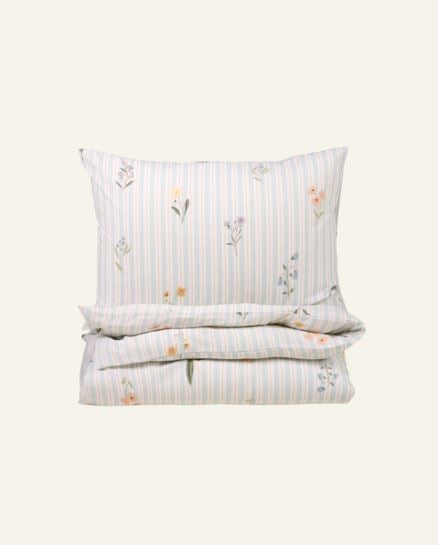 Happy stripe pussilakanasetti puuvillaa vaaleansininen