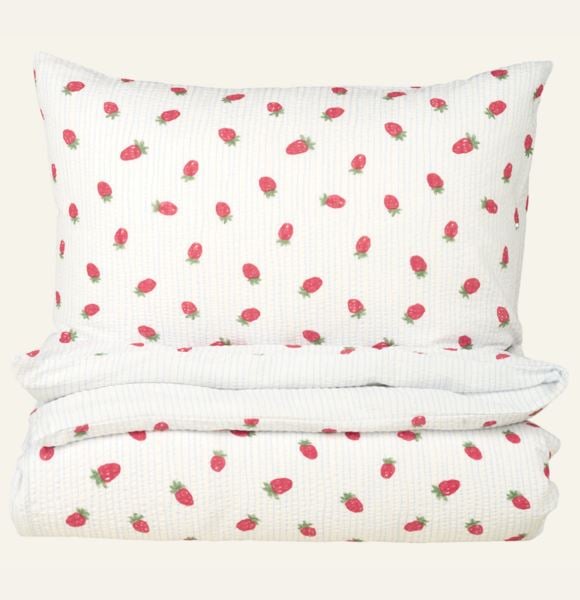 Fraises påslakanset i bäckebölja ljusblå