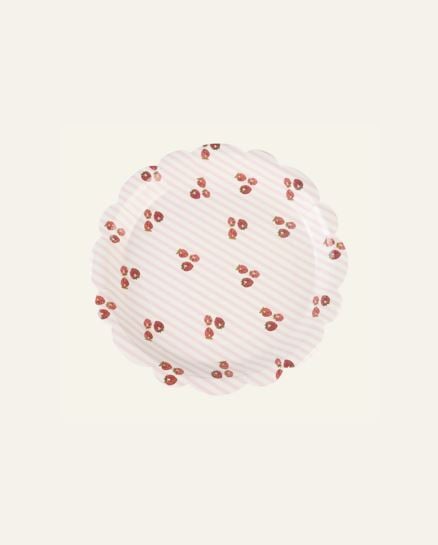 Striped strawberries pahvilautanen 8kpl moniv&auml;ri/roosa