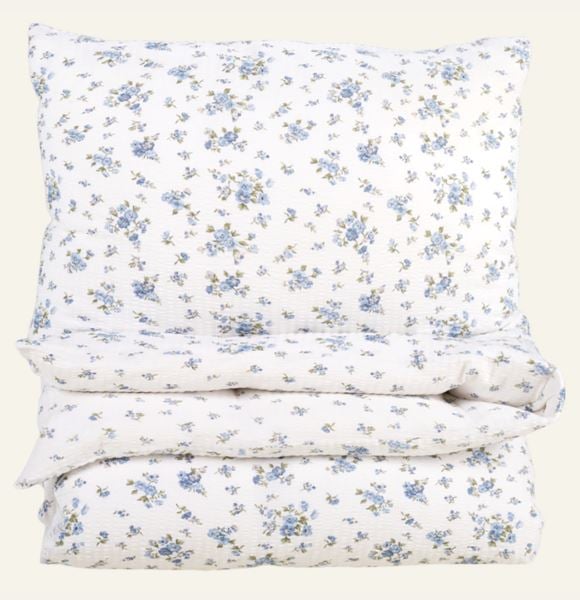 Belle Flower påslakanset i bäckebölja blå