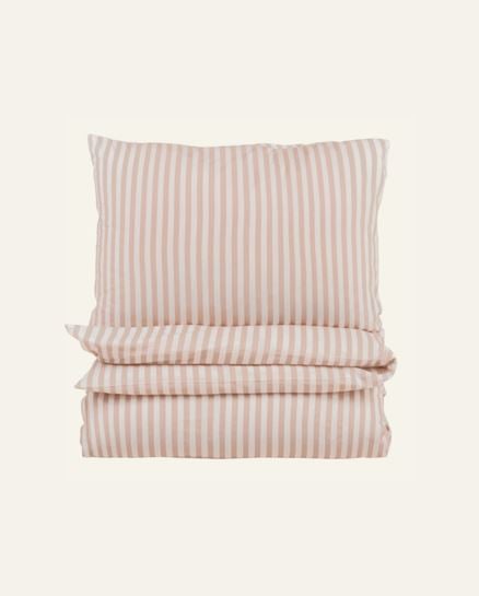 Classic stripe pussilakanasetti puuvillaa roosa
