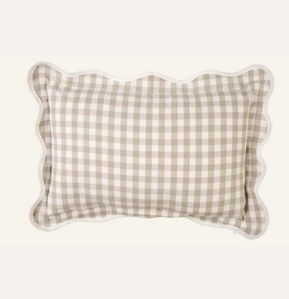 Gina gingham koristetyyny beige