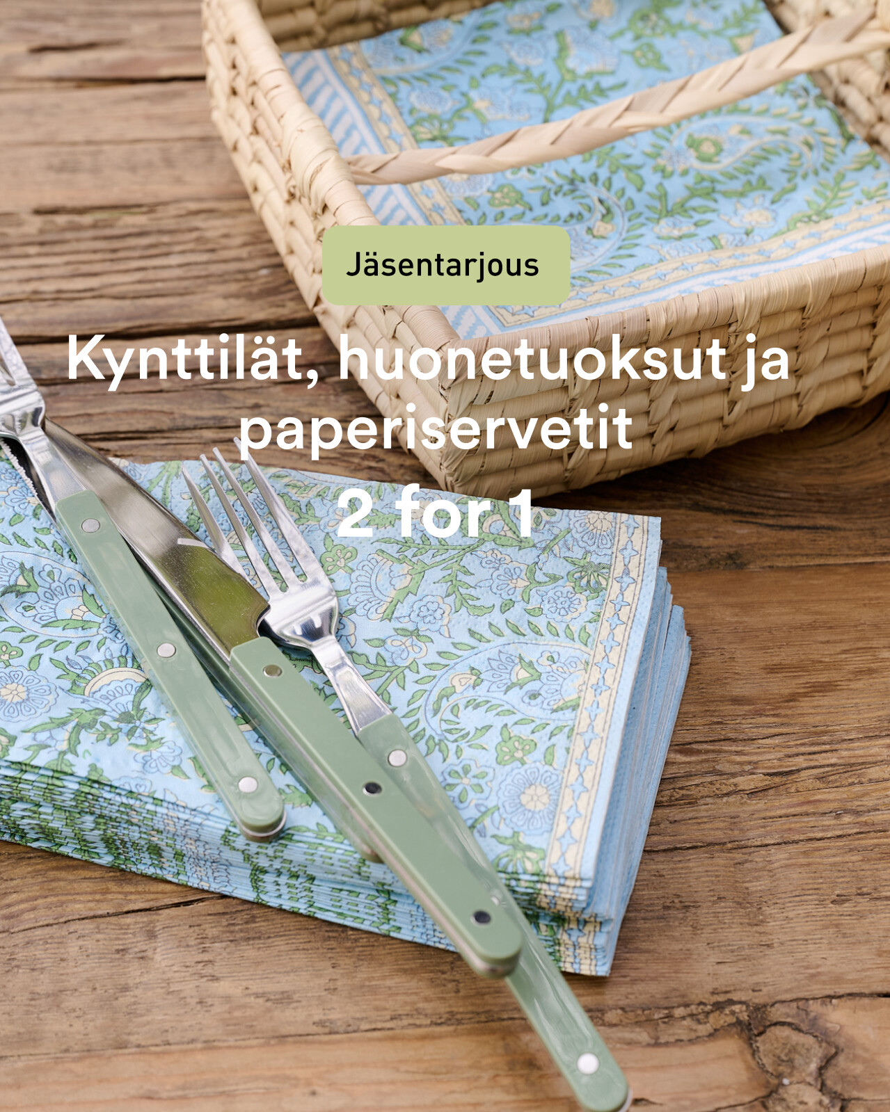 Kynttil&auml;t & servetit 2 for 1