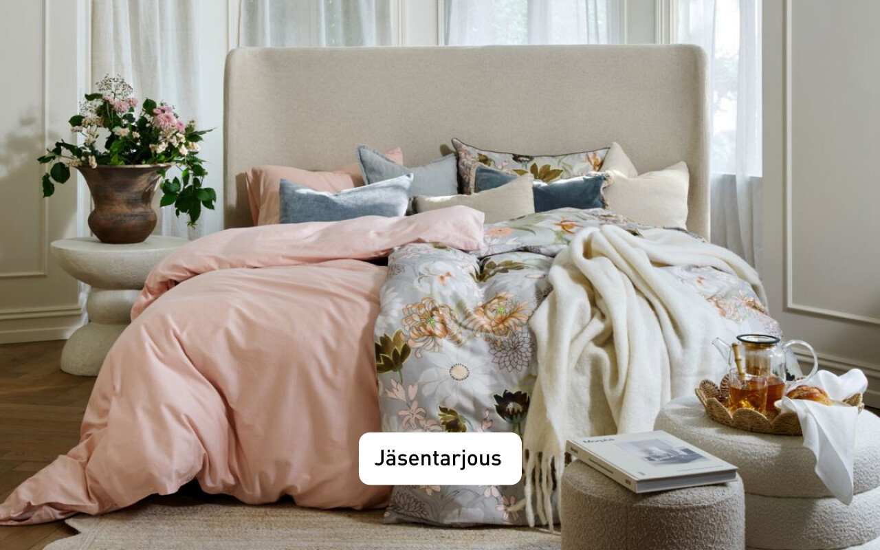 Eden pussilakanasetti j&auml;senille 39,95/kpl, kun ostat v&auml;hint&auml;&auml;n 2 kpl