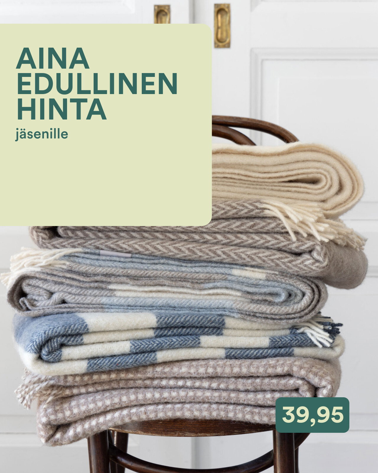 100 % villahuovat j&auml;senille 39,95 (norm. 79,95)