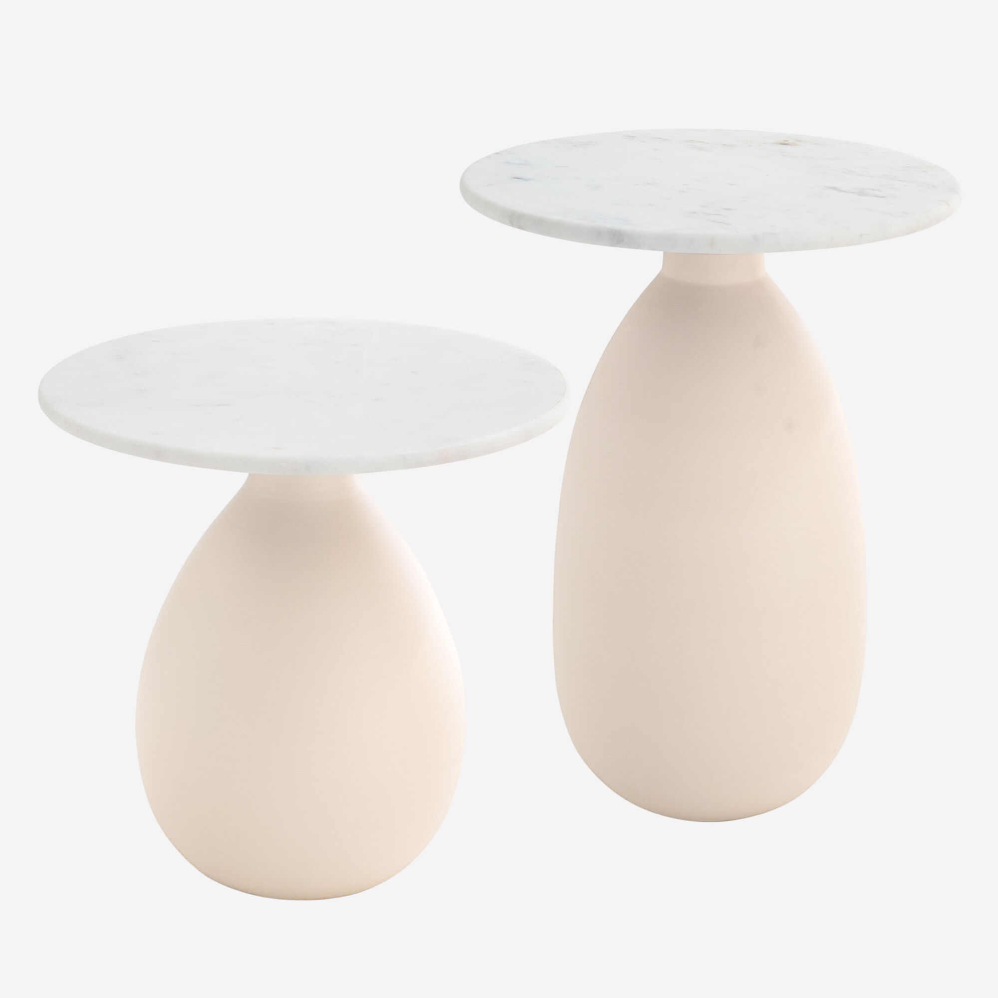 Maruel Side Table Set in Bone