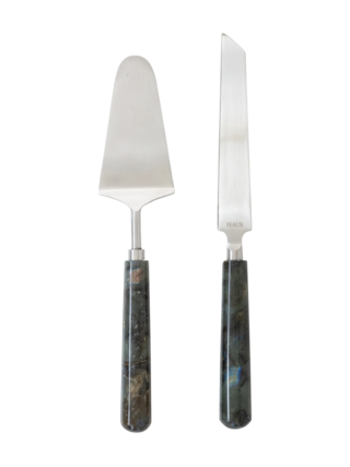 Feast Cake Server Set 2 - #5a5c59 Oyster