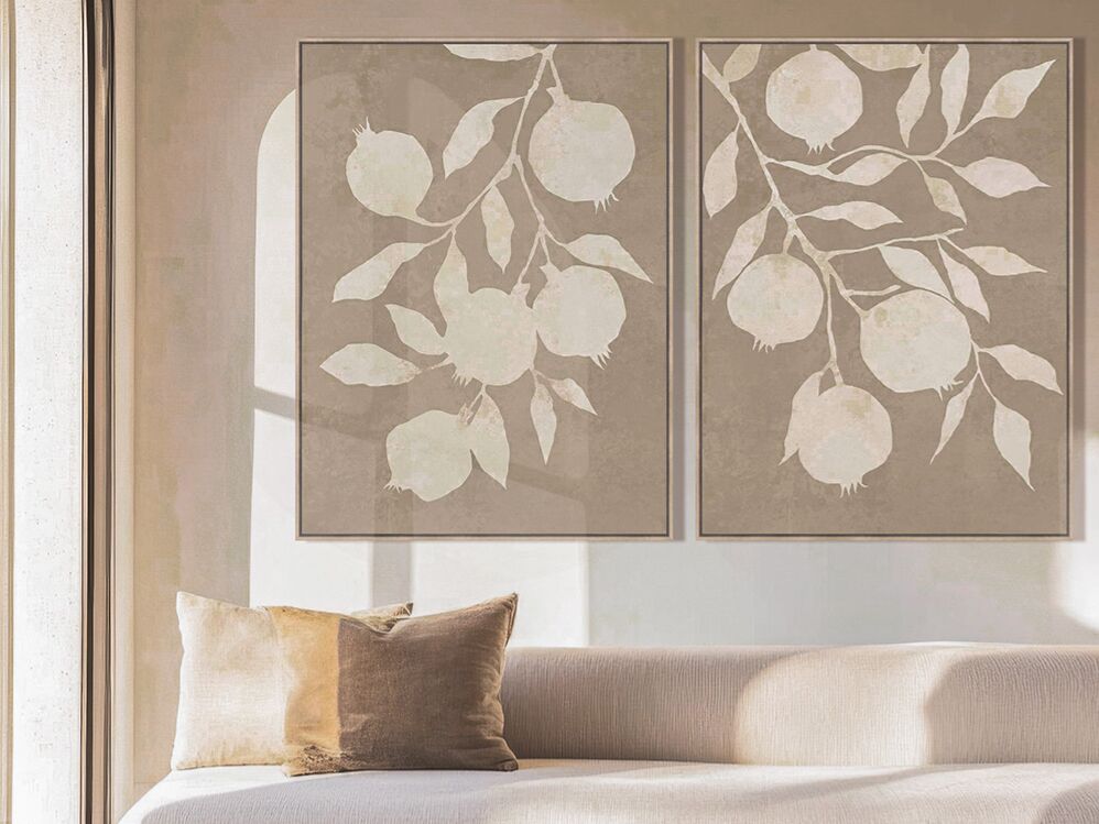 Grenadine Wall Art Set of 2 in Blanco