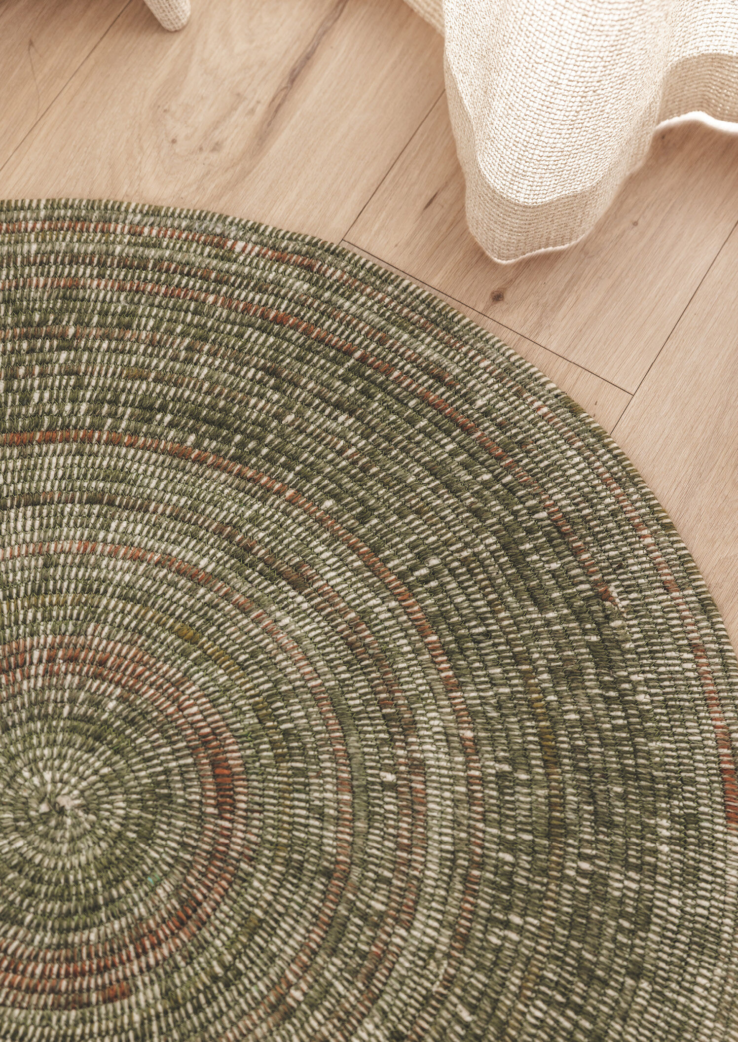 Inca Round Rug in Fields
