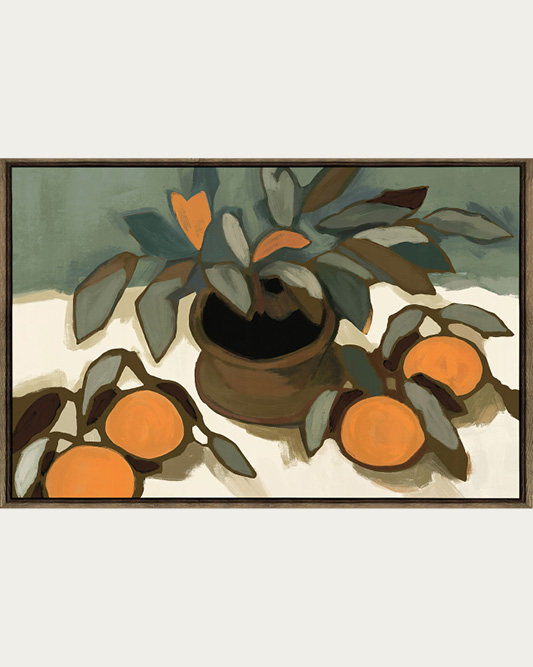 Citrus Table Wall Art in Tangerine