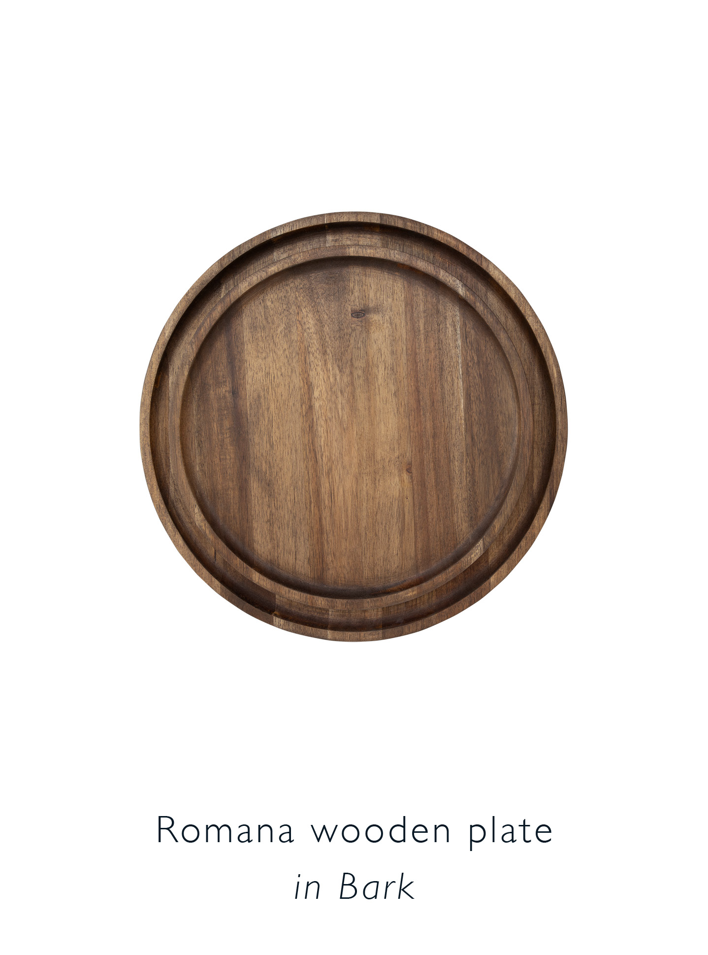 Romana Wooden Plate in Bark