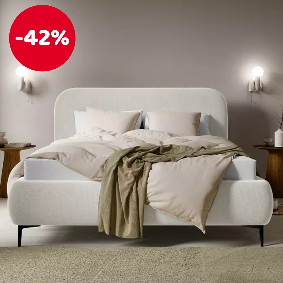 Manželská postel 180 cm Mononoke (s roštem) (béžová + černá)