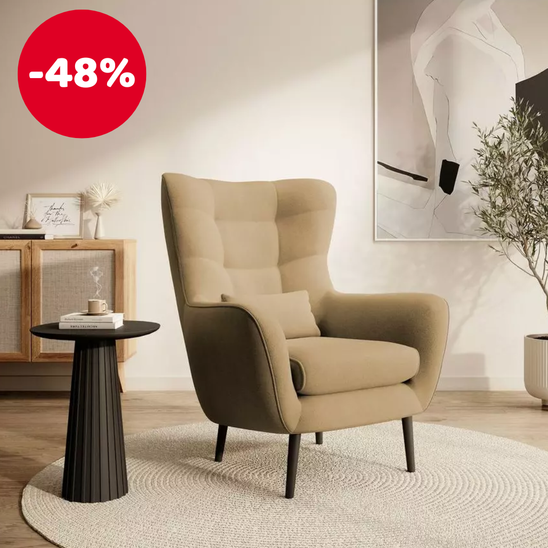 Křeslo Veneza 1 (světlohnědá + černá) *výprodej