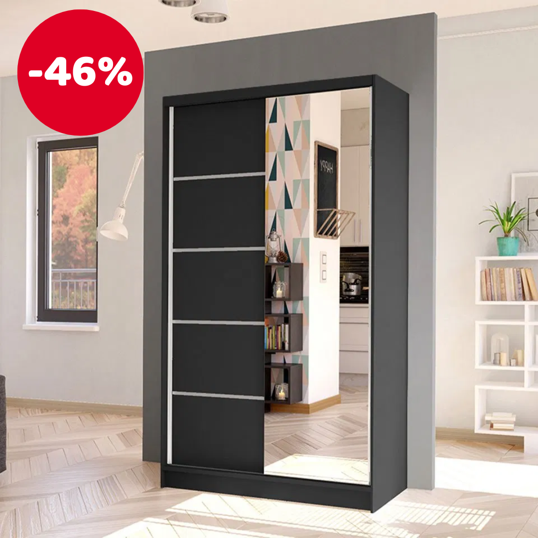 Šatní skříň III Maestro (Černá) *bazar