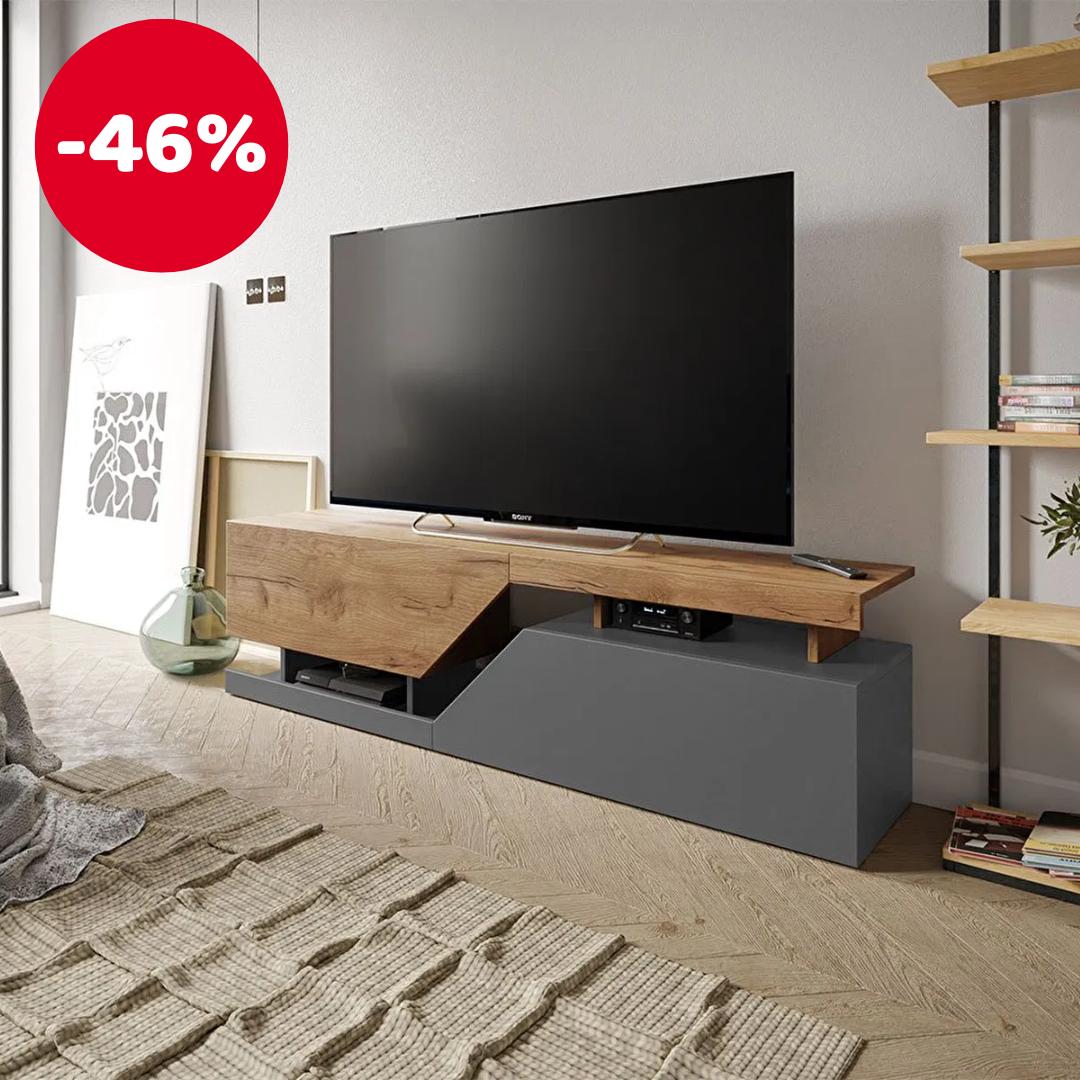 TV stolek/skříňka Belsia (antracit + wotan) *bazar