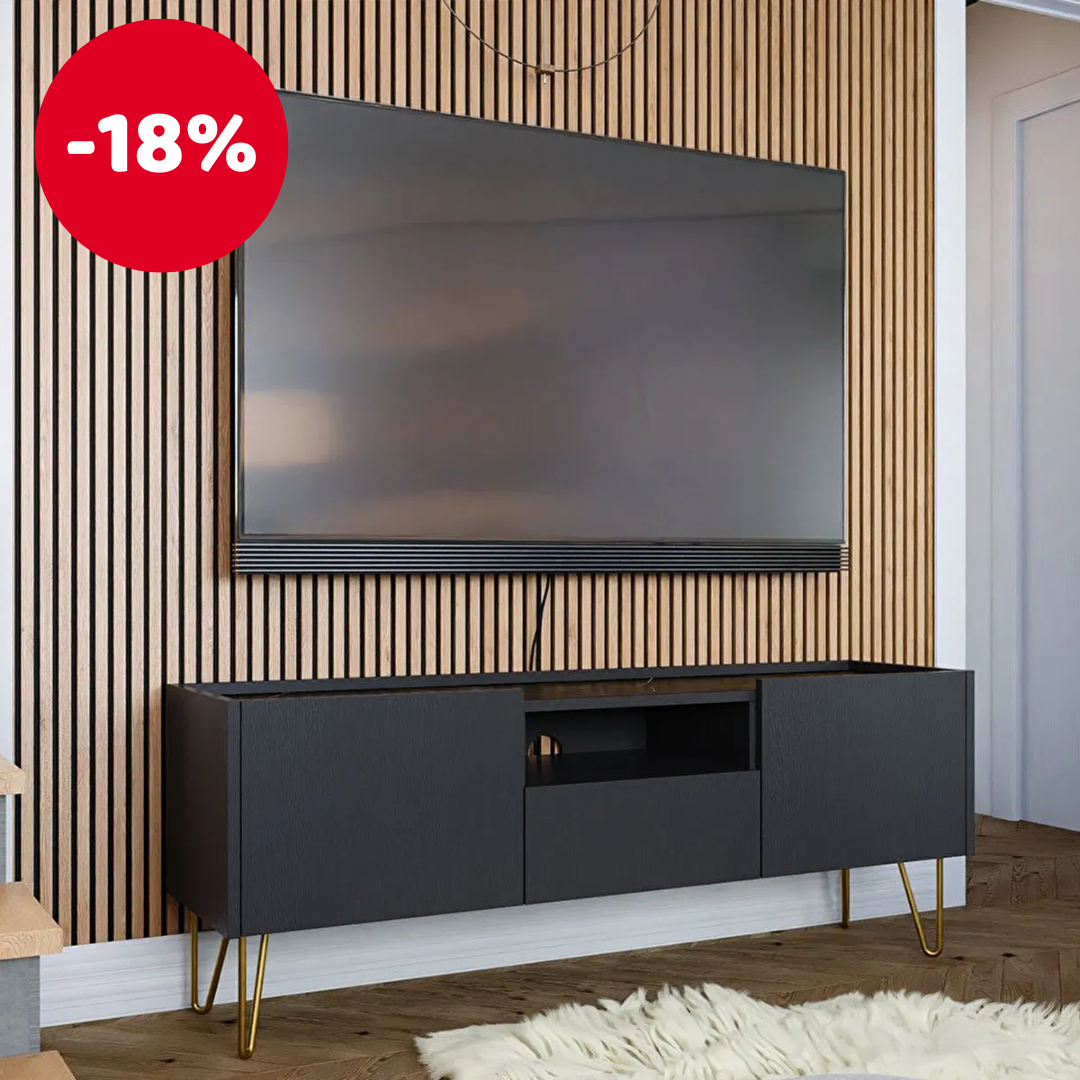 TV stolek Amaryllis ARTV144 (černý grafit + černý královský mramor)