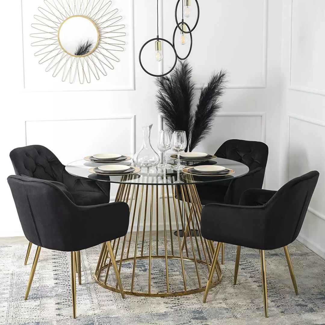 Jídelní stůl Ofendido (zlatá) (pro 4 osoby)