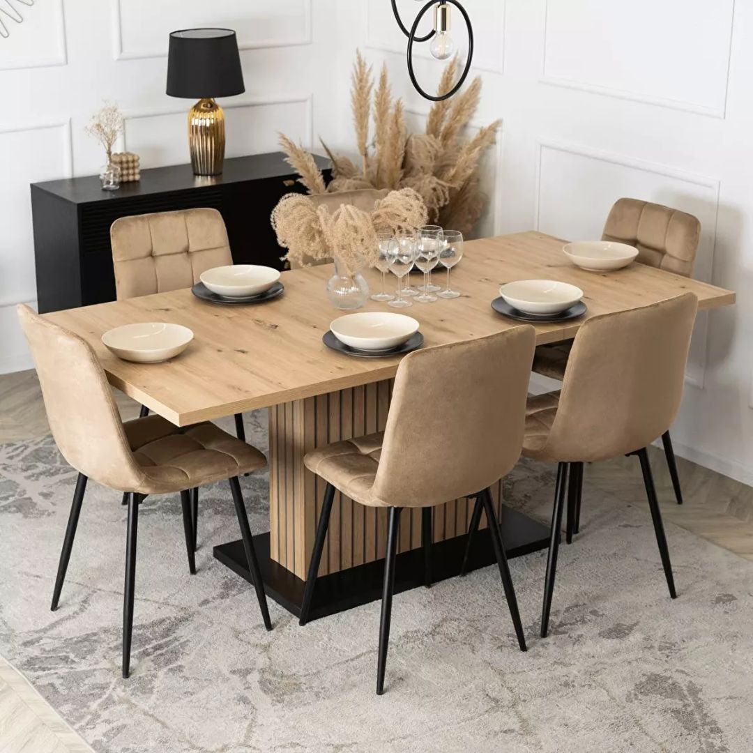 Rozkládací jídelní stůl Gelatinosos (dub artisan) (pro 4-6 osob)