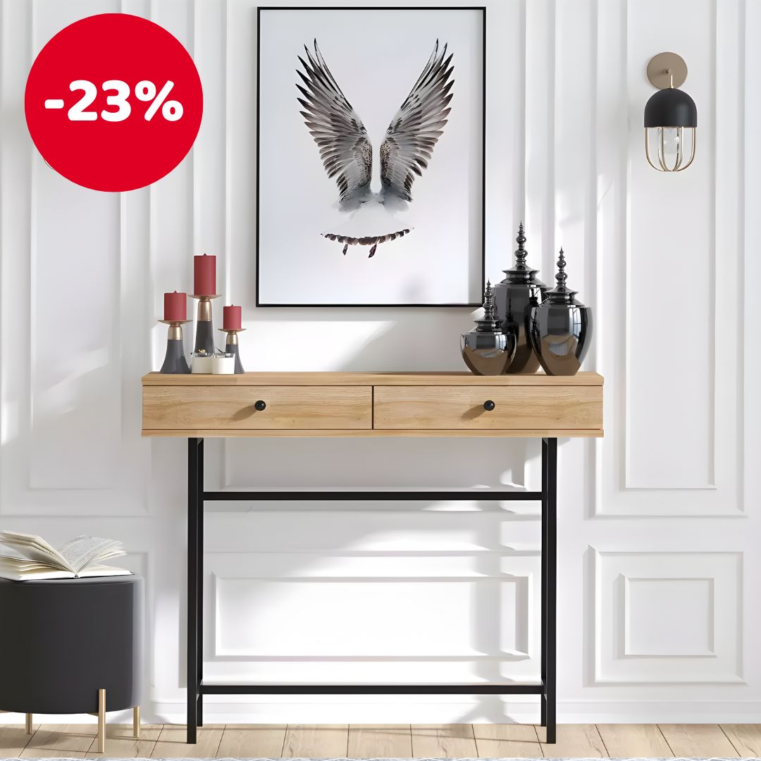 Konzolový stolek Aliex 2 (dub + černá)