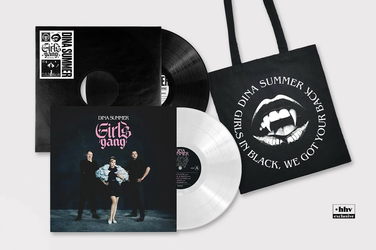 Dina Summer – Girls Gang White Vinyl LP & Black 12" HHV Exclusive Tote Bag Bundle Edition