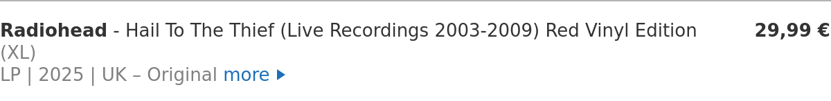 Radiohead - Hail To The Thief (Live Recordings 2003-2009) Red Vinyl Edition