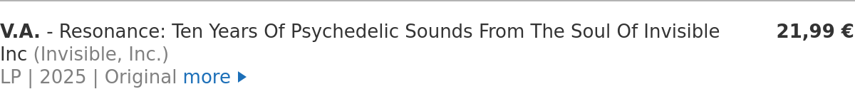 V.A. - Resonance: Ten Years Of Psychedelic Sounds From The Soul Of Invisible Inc