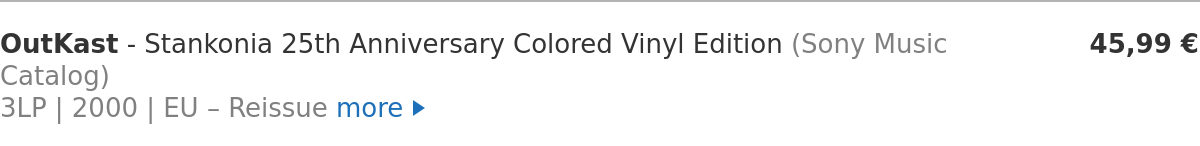 OutKast - Stankonia 25th Anniversary Colored Vinyl Edition