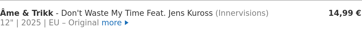 Âme & Trikk - Don't Waste My Time Feat. Jens Kuross