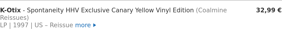 K-Otix - Spontaneity HHV Exclusive Canary Yellow Vinyl Edition