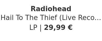 Radiohead - Hail To The Thief (Live Recordings 2003-2009) Red Vinyl Edition