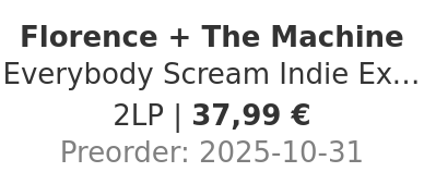 Florence + The Machine - Everybody Scream Indie Exclusive Red Marbled Vinyl Edition