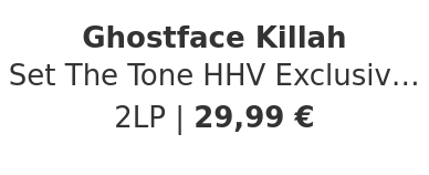 Ghostface Killah - Set The Tone HHV Exclusive Bone Colored Vinyl Edition w/ Alternate Cover
